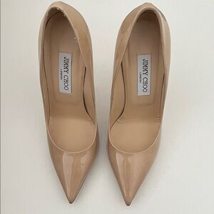 Jimmy Choo Nude Patent Leather Heels